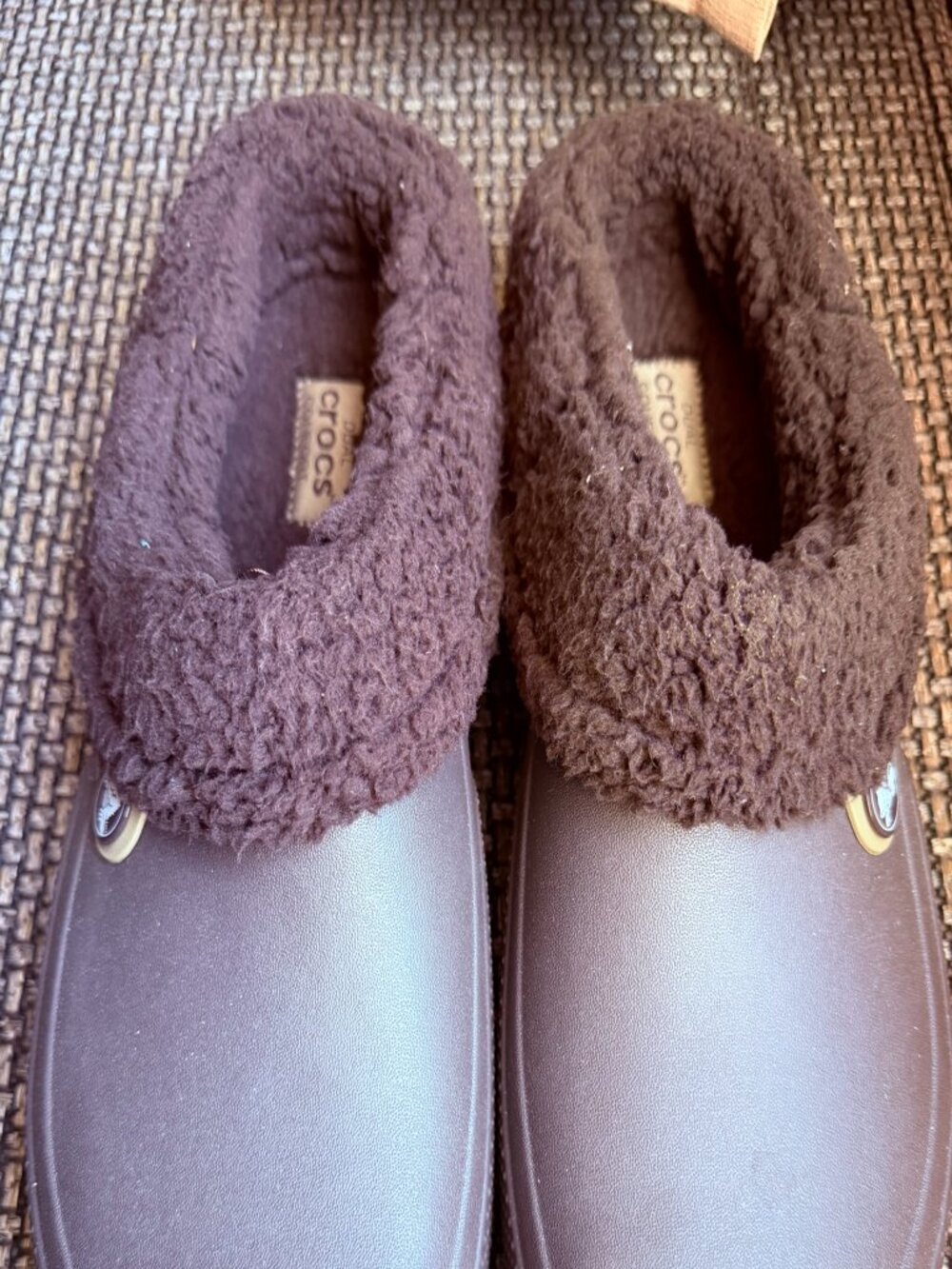 Crocs Brown Winter Clog Slip ons Size W 11/M 9